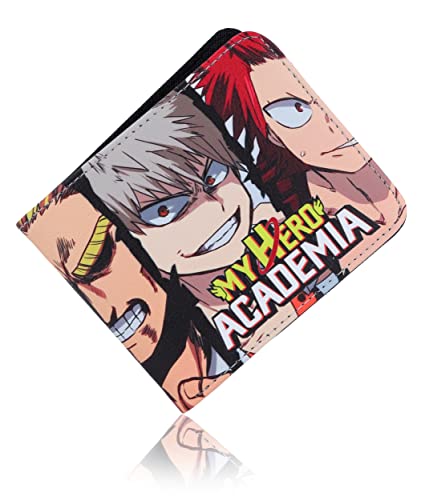 Roffatide Anime My Hero Academia Geldbörsen Bakugo Deku Shoto Todoroki Kunstleder Slim Bi-Fold Multi Purpose Geldbörse von Roffatide