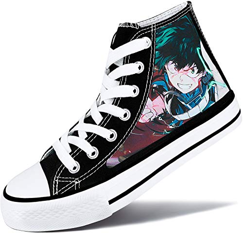 Roffatide Anime My Hero Academia Sneakers High Top Canvas Schuhe Freizeitschuhe Walkingschuhe Skateboardschuhe Schwarz C Unisex 40 von Roffatide