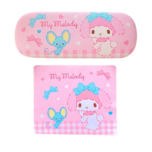 Roffatide Anime My Melody Pink Cartoon Brillenetui Hartschalenbrillenetui mit Brillentuch Tragbare Schutzbrillenhülle C Roffatide Anime My Melody Pink Cartoon Brillenetui Hartschalenbrillenetui mit Brillentuch Tragbare Schutzbrillenhülle C von Roffatide