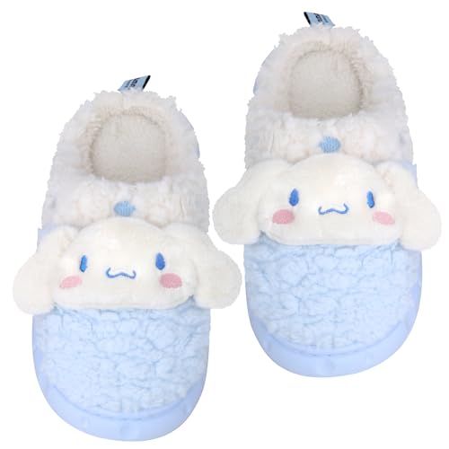 Roffatide Anime My Melody Rabbit Cinnamon Dog Kuromi Womens Fuzzy Memory Foam Slippers Cozy Plush Home Slippers Fluffy Furry House Shoes Indoor Outdoor Slide Slipper Blau 38-39 von Roffatide