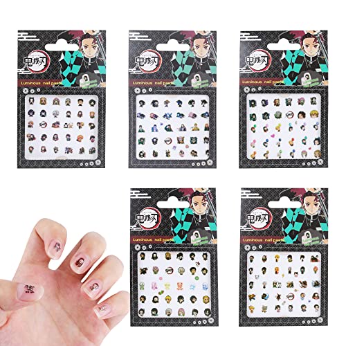 Roffatide Anime Nagel Aufkleber Aufkleber 5 Blätter 3D Selbstklebende DIY Nail Art Dekoration Set Nettes Design Maniküre Nägel Dekoration Zubehör für Mädchen Frauen von Roffatide