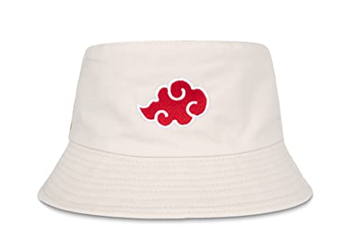 Roffatide Anime Red Cloud Fischerhüte Bestickter Hut Angelhut Reversible Double Side Wear Baumwolle Sonnenhut Beige von Roffatide