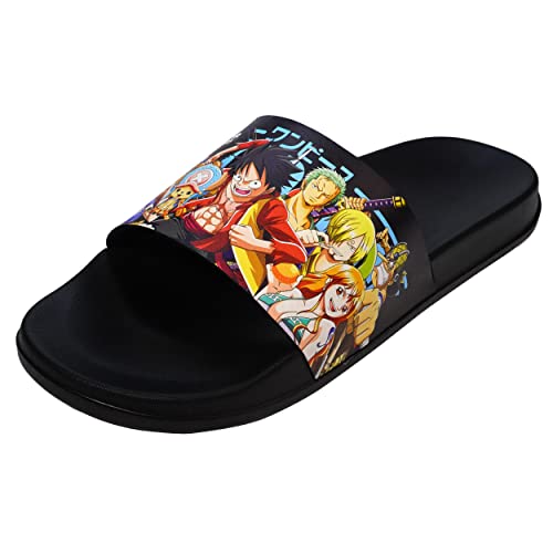 Roffatide Anime One Piece Hausschuhe Badezimmer Hausschuhe Rutschfeste Duschrutsche Sandale Innen- und Außenhausschuhe für Unisex 38-39 von Roffatide