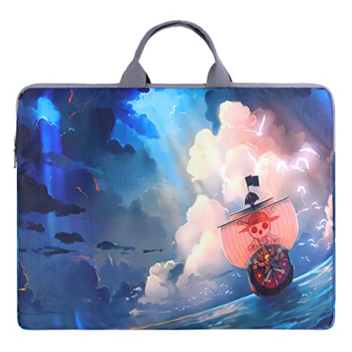 Roffatide Anime One Piece Laptop Sleeve Bag mit Griff Laptop Schutzhülle Leichte Laptop Aktentasche für Arbeitsschule Reise Fit 15.6 Zoll Laptop von Roffatide