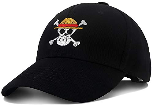 Roffatide Anime Baseball Cap Verstellbare Gestickte Baumwolle Baseballmütze für Herren Damen Schwarz A von Roffatide