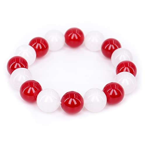 Roffatide Anime Perlen Armband Cosplay Kyo Sohma Armband Kristall Rot Weiß Runde Perlen Stretch Armband für Frauen Männer von Roffatide