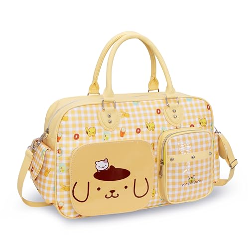 Roffatide Anime Pom Pom Purin 17.5L Duffel-Reisetasche für Frauen Niedlicher Sport Turnbeutel Weekender Tragetasche Umhängetasche Wasserdichtes Workout Yoga Tasche Übernachtungstasche Gelb von Roffatide