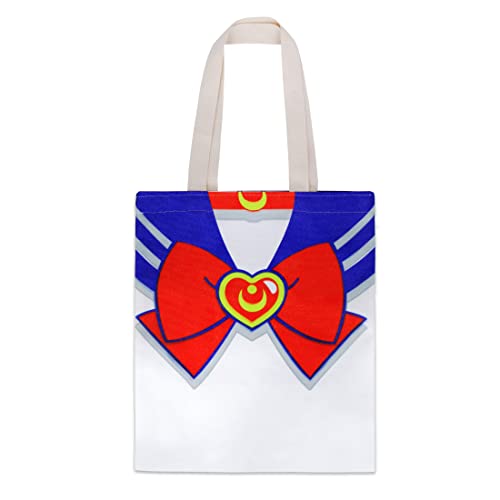 Roffatide Anime Sailor Moon Canvas Tragetasche für Mädchen wiederverwendbar Einkaufen Handtasche Casual Umhängetasche Blau von Roffatide