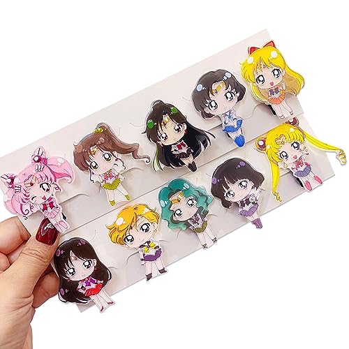 Roffatide Anime Sailor Moon Haarspangen Prinzessin Serenity Haarschmuck Niedliches Mädchen 10pcs Haarnadel Set Pony Clip Exquisite Tägliche Haarnadeln von Roffatide