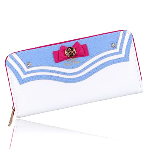 Roffatide Anime Sailor Moon Lange Reise Geldbörse für Mädchen Frauen Zip um Clutch Brieftasche Rosa Kunstleder Geldbörse Reisepass Telefon Karteninhaber Brieftasche von Roffatide