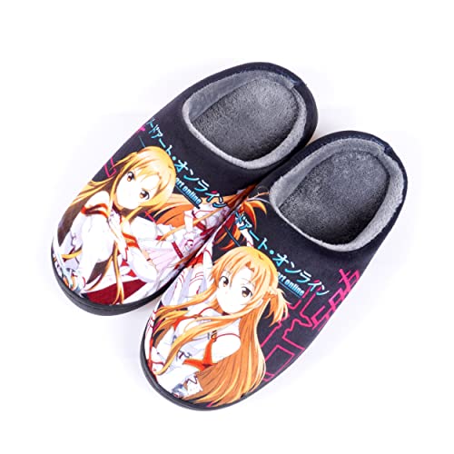 Roffatide Anime Sword Art Online Fuzzy Hausschuhe Yuuki Asuna Geschlossene Zehe offen zurück Hausschuhe mit Gummisohle Hausschuhe rutschfest Indoor Plüsch Schuhe für Frauen Männer Euro 38-39 von Roffatide