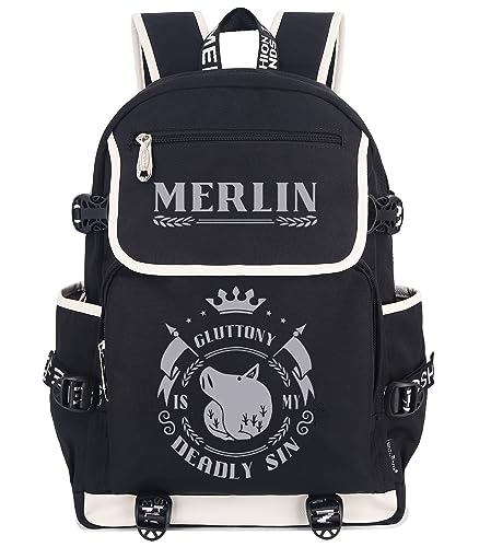 Roffatide Anime The Seven Deadly Sins Laptop-Rucksack mit USB-Ladeanschluss Gluttony Rucksack mit bedrucktem Rucksack für Männer Frauen Twilight Graphic Travel Yor Backpack von Roffatide