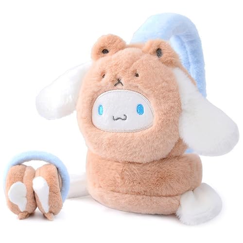 Roffatide Cartoon Cinnamoroll Ohrenschützer Winter Frauen Männer Weiche Ohrenschützer Nette Ohrenschützer Kaltes Wetter Flauschige Ohrwärmer Stirnband Winter Zubehör Faltbare flauschige Ohrenschützer von Roffatide
