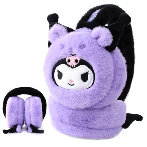 Roffatide Cartoon Kurom Ohrenschützer Winter Frauen Männer Weiche Ohrenschützer Nette Ohrenschützer Kaltes Wetter Flauschige Ohrwärmer Stirnband Winter Zubehör Faltbare flauschige Ohrenschützer von Roffatide