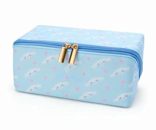 Roffatide Cartoon Niedlich Cinnamoroll Kosmetiktasche Nylon Reisekosmetiktasche Organizer Makeup Pinsel Aufbewahrungstasche Flat Lay Kosmetiktaschen für Frauen Blau von Roffatide