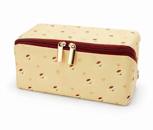 Roffatide Cartoon Niedlich Pompom Purin Kosmetiktasche Nylon Reisekosmetiktasche Organizer Makeup Pinsel Aufbewahrungstasche Flat Lay Kosmetiktaschen für Frauen Gelb von Roffatide