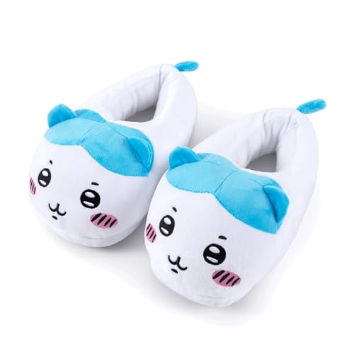 Roffatide Cartoon Niedliche Plüsch Halloween Cosplay Hausschuhe Neuartige Plüschschuhe Warme Hausschuhe Wintergeschenk für Frauen Einheitsgröße Blau von Roffatide