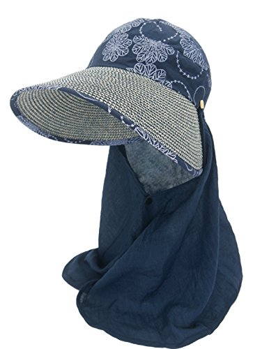 Roffatide Damen Sonnenhut mit Nackenschutz Sommerhüte Für Frauen UV schutz Outdoor Strohhut Aufrollen Bogen Mütze Marineblau Roffatide Damen Sonnenhut mit Nackenschutz Sommerhüte Für Frauen UV schutz Outdoor Strohhut Aufrollen Bogen Mütze Marineblau von Roffatide