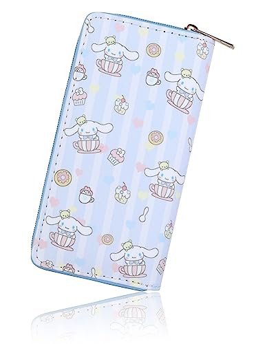 Roffatide Frauen Zip Around Clutch Geldbörse Cinnamoroll Lange Reise Geldbörse Geldbörse aus Kunstleder Reisepass Telefon Kartenhalter Geldbörse von Roffatide