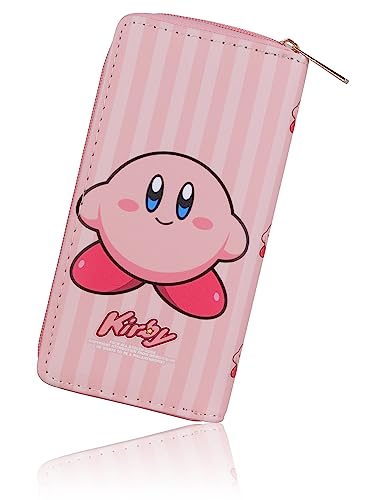 Roffatide Geldbörse mit Reißverschluss für Frauen Kriby Cartoon Lange Reise Geldbörse Geldbörse aus Kunstleder Reisepass Telefon Kartenhalter Geldbörse B von Roffatide