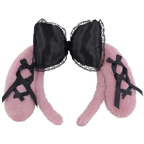 Roffatide Anime Hairpin Ohr Plüsch Haarband Mädchen Kawaii Kostüm Halloween Weihnachtsfeiertag Geburtstagsgeschenk Pink von Roffatide