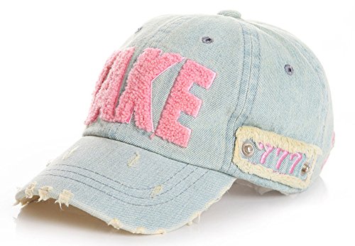 Roffatide Jungen Mädchen Sommer Denim Sonnen Hut Baseballmütze Schirmmütze Kinder Hut Rosa 54 von Roffatide