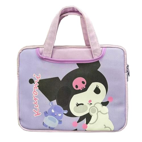 Roffatide Nachricht Tasche Kuromi Handtasche für 10Zoll Tablet-Laptop-Hülle Computertasche Synthetisches Leder Tablet Computer Tasche Tragetasche für Frauen Männer B von Roffatide
