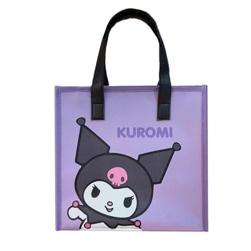 Roffatide Niedliche Kuromi Tote Handtaschen Quadratische Tote Taschen für Frauen Kunstleder Umhängetasche Umhängetasche Medium Top Handle Hobo Handtaschen Lila von Roffatide