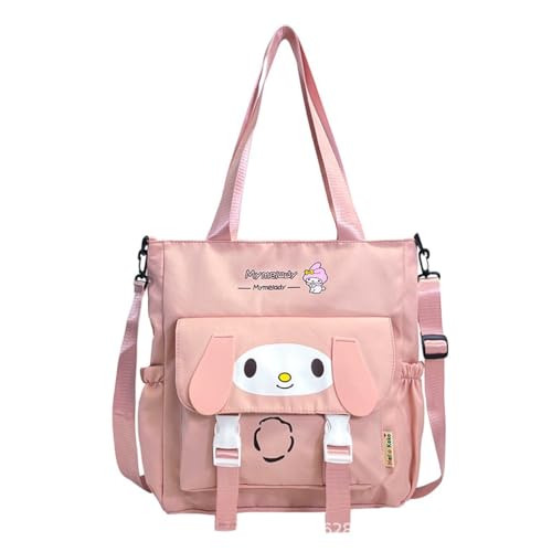 Roffatide Niedliche Melody Tragetasche Frauen Schulter Hobo Handtaschen Kawaii Reise Nylon Crossbody Tasche Übernachtungstasche Gepäcktasche Geburtstagsgeschenk Rosa von Roffatide