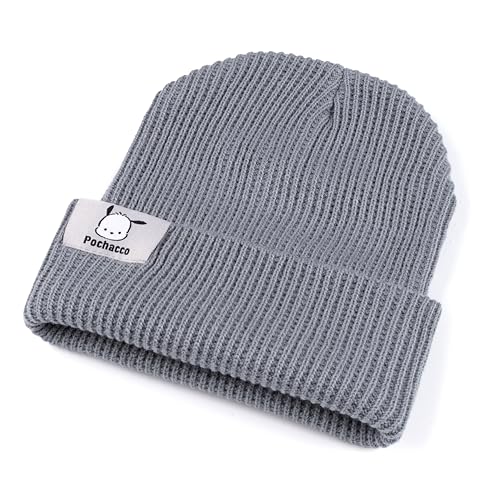 Roffatide Niedliche Pochacco Beanie für Männer Frauen Dicke Beanie-Mütze mit Bündchen Unisex Schädelmütze Winter warm gestrickt Hut Gelb von Roffatide