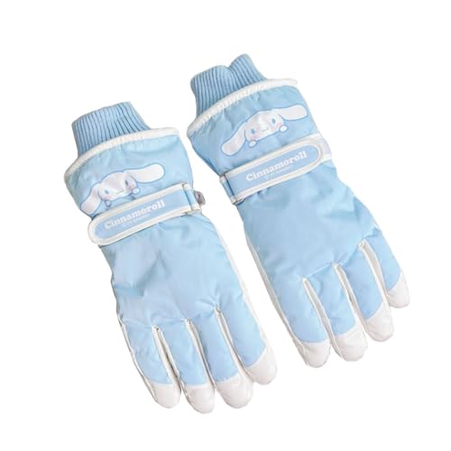 Roffatide Winterhandschuhe Cinnamoroll Fäustlinge Thermische warme Skihandschuhe Wasserdicht Winddicht Kaltes Wetter Schnee Handschuhe Herren Frauen Blau B Groß von Roffatide