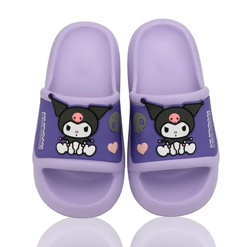 Roffatide Zimt-Hund-Melodie Kuromi Wolken-Pantoffeln Niedliche Sandalen Schnell trocknende Duschpantoffeln Strandpantoffeln Rutschfeste Reiseschuhe Lila 37-38 von Roffatide