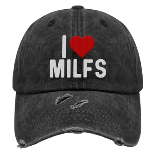 Rogany Kawaii bestickte Mütze Baseball Cap Vintage Golf Cap Geschenke für Frauen Mann, Ich Liebe Milfs, Einheitsgr��e Rogany Kawaii bestickte Mütze Baseball Cap Vintage Golf Cap Geschenke für Frauen Mann, Ich Liebe Milfs, Einheitsgr��e von Rogany