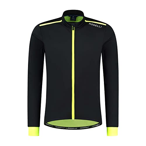 Rogelli Core Fahrradjacke Herren - Atmungsaktiv, Wasserabweisend und Winddicht - Radjacke - Schwarz/Fluor - 7XL von Rogelli