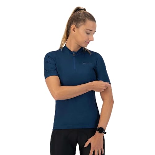 Rogelli Core Radtrikot Damen, Fahrradtrikot Kurzarm, Rennrad Trikot, Atmungsaktive, Radsport Shirt - Dunkelblau, S von Rogelli