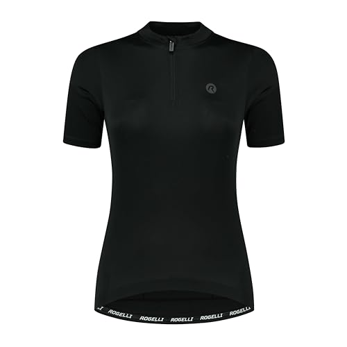 Rogelli Core Radtrikot Damen, Fahrradtrikot Kurzarm, Rennrad Trikot, Atmungsaktive, Radsport Shirt - Schwarz, XL von Rogelli