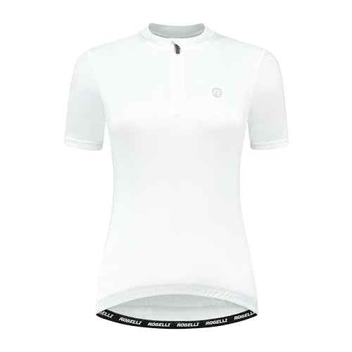 Rogelli Core Radtrikot Damen, Fahrradtrikot Kurzarm, Rennrad Trikot, Atmungsaktive, Radsport Shirt - Weiß, L von Rogelli