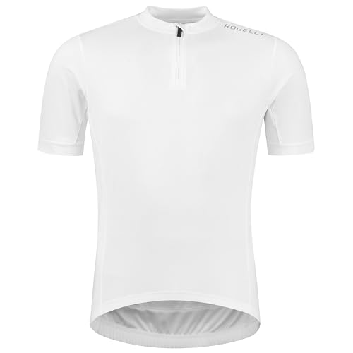 Rogelli Radtrikot Herren - Kurzes Fahrradtrikot mit Reißverschluss - Atmungsaktiv & Schnell Trocknend - Weiß - Core von Rogelli