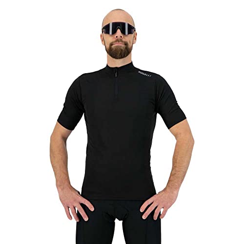 Rogelli Radtrikot Herren - Kurzes Fahrradtrikot mit Reißverschluss - Atmungsaktiv & Schnell Trocknend - Schwarz - Core von Rogelli