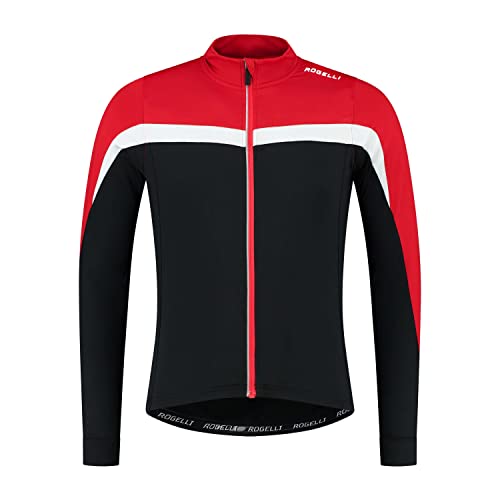 Rogelli Course Fahrradtrikot Herren - Radtrikot Herren Langarm - Rennrad Trikot - Schwarz/Rot/Weiß - Größe 3XL von Rogelli