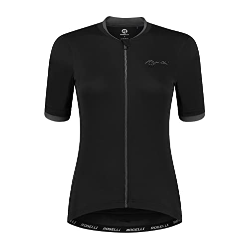 Rogelli Essential Radtrikot Damen Kurzarm - Atmungsaktive Rennrad Trikot - 4 Rückentaschen - Fahrradtrikot - Fahrrad Trikot - Schwarz - S von Rogelli