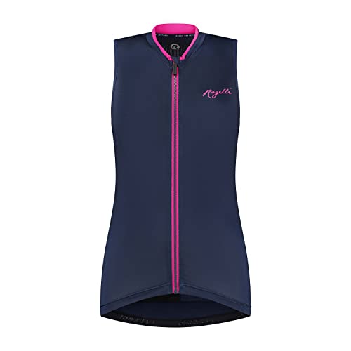 Rogelli Essential Radtrikot Damen - Armellosen Fahrradtrikot - Blau/Rosa - Größe M von Rogelli