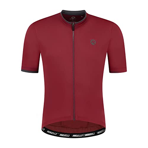 Rogelli Essential Radtrikot Herren, Fahrradtrikot Kurzarm, Rennrad Trikot, Atmungsaktive, Radsport Shirt - Bordeaux, 2XL von Rogelli