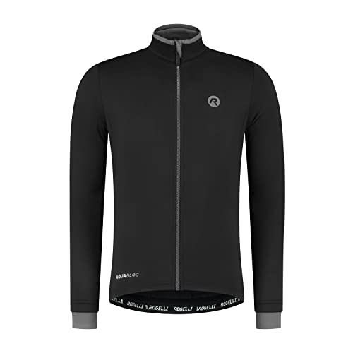 Rogelli Essential Fahrradtrikot Herren - Radtrikot Herren Langarm - Rennrad Trikot - Schwarz - Größe XL von Rogelli