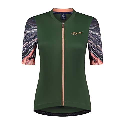 Rogelli Liquid Radtrikot Damen, Fahrradtrikot Kurzarm, Rennrad Trikot, Atmungsaktive, Radsport Shirt - Grün, M von Rogelli