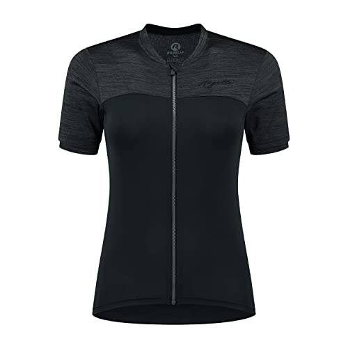 Rogelli Melange Radtrikot Damen, Fahrradtrikot Kurzarm, Rennrad Trikot, Atmungsaktive, Radsport Shirt - Schwarz, M von Rogelli