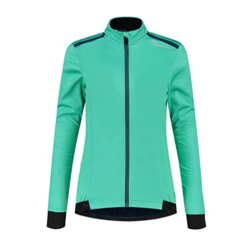 Rogelli Pesara Fahrradjacke Damen - Atmungsaktiv, Wasserabweisend und Winddicht - Radjacke - Türkis/Schwarz - 2XL von Rogelli