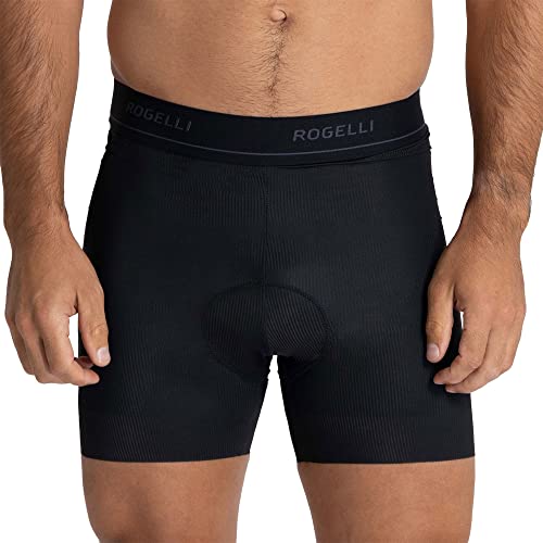 Rogelli Prime Fahrrad Unterhosen Herren mit Polster - Fahrradunterhose Gepolstert - Radunterhose - Radler Unterhosen - Fahrrad Unterhosen - Schwarz - XL von Rogelli