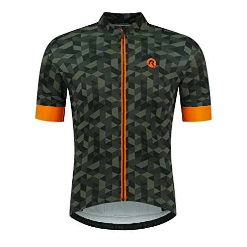 Rogelli Rubik Radtrikot Herren, Fahrradtrikot Kurzarm, Rennrad Trikot, Atmungsaktive, Radsport Shirt - Grün/Orange, L von Rogelli