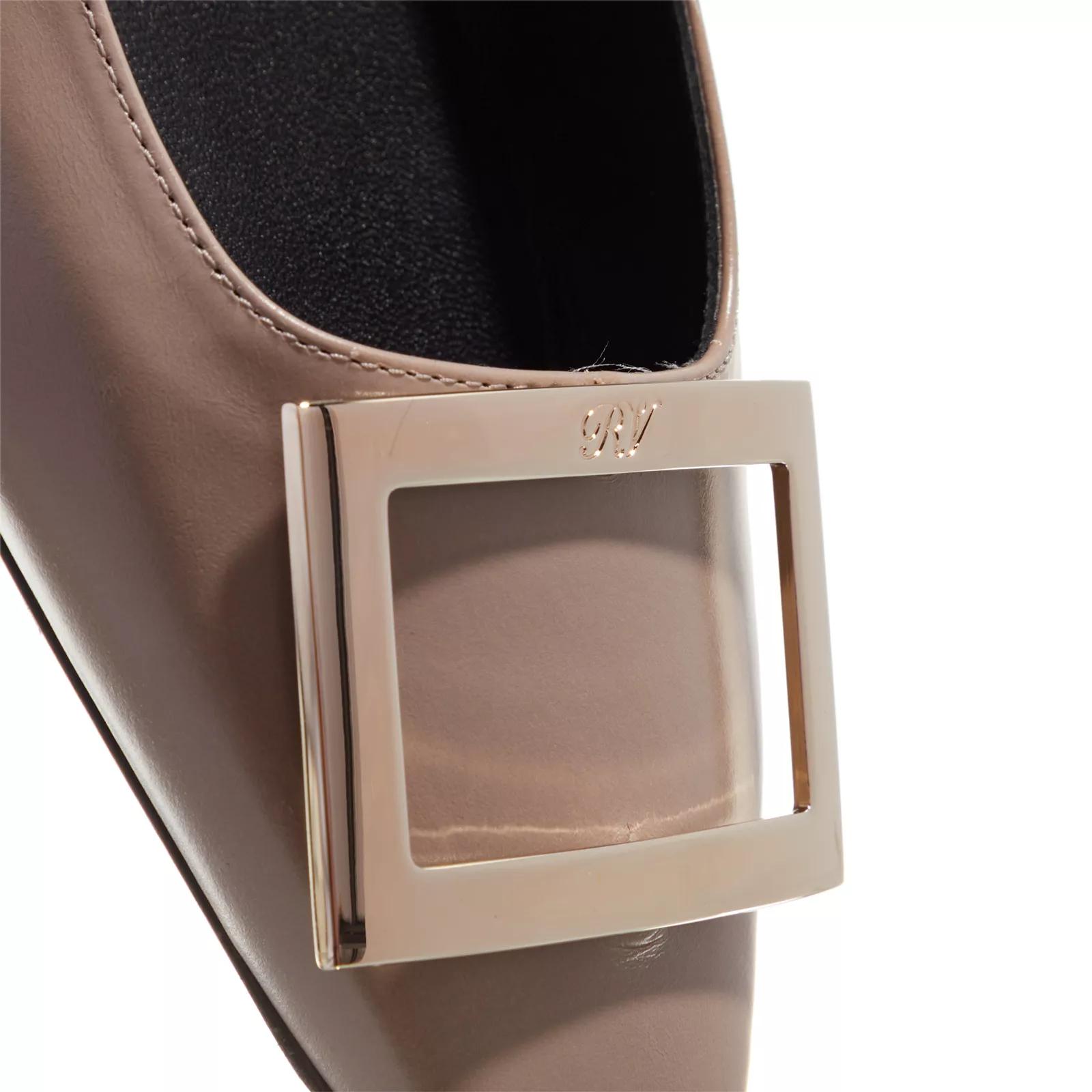 Roger Vivier Loafers & Ballerinas - Trompette Metal Buckle Ballerianas In Leather - Gr. 40 (EU) - in Taupe - für Damen von Roger Vivier